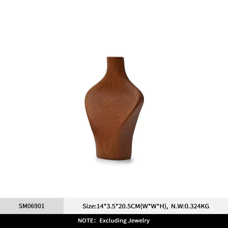 Orilv Wooden Jewelry Stand Ring Earring Pendant Rack Bracelet Jewelry Display Prop