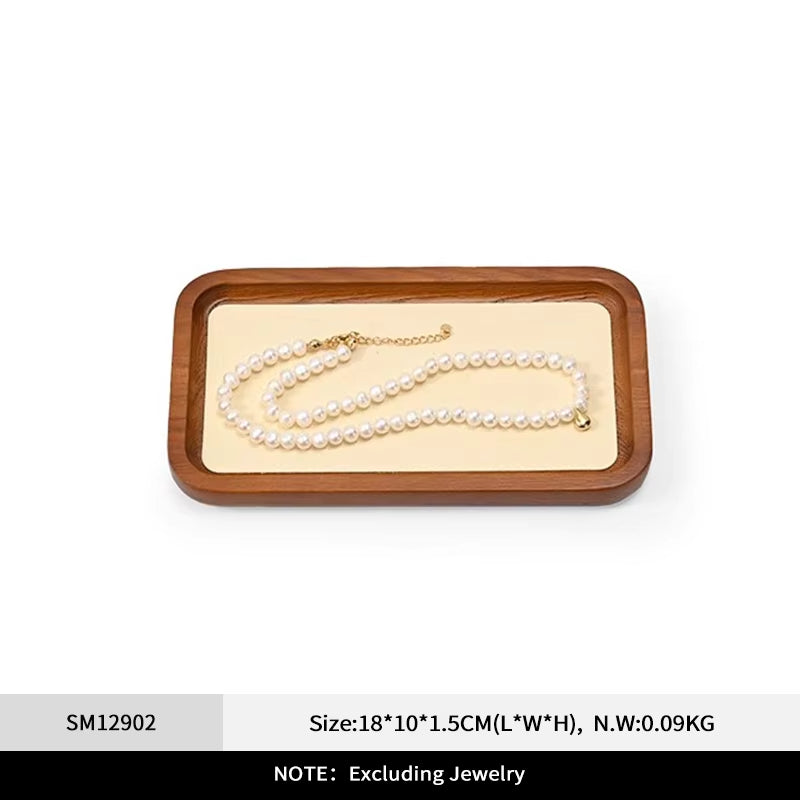 Orilv Wooden Jewelry Stand Ring Earring Pendant Rack Bracelet Jewelry Display Prop