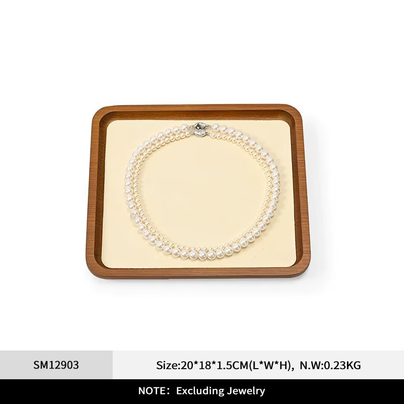 Orilv Wooden Jewelry Stand Ring Earring Pendant Rack Bracelet Jewelry Display Prop