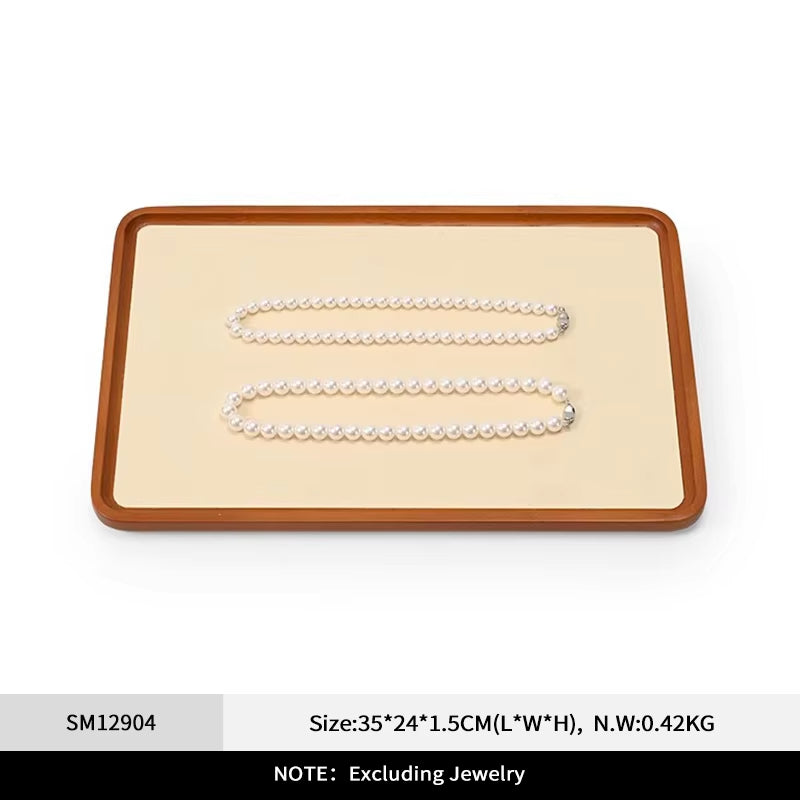 Orilv Wooden Jewelry Stand Ring Earring Pendant Rack Bracelet Jewelry Display Prop