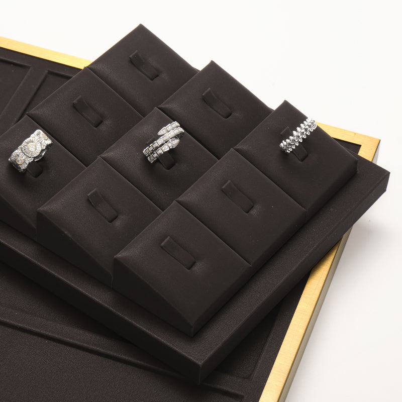 OIRLV Metal frame jewelry display set with black leather TT066