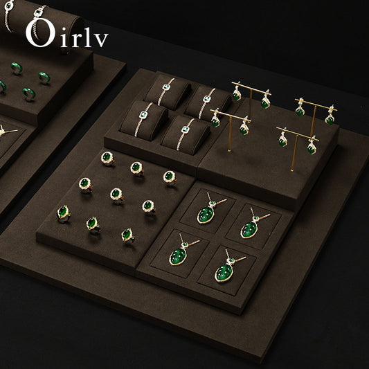 OIRLV Factory Coffee color Microfiber luxury jewellery display:TT401