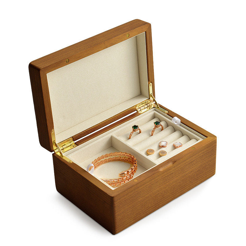 OIRLV Solid Wood Two-Tier Jewelry Storage Box ：SM151