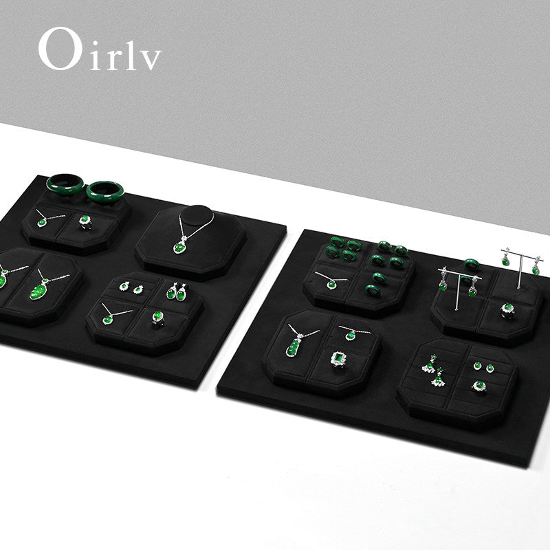 OIRLV New arrival Black Microfiber Jewelry display set:TT578
