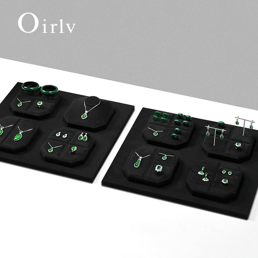 OIRLV New arrival Black Microfiber Jewelry display set:TT578