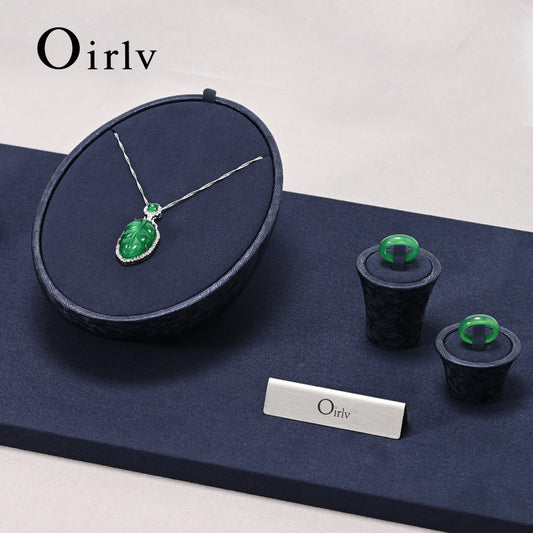 OIRLV wholesale Blue leather Microfiber Jewelry display set :TT454