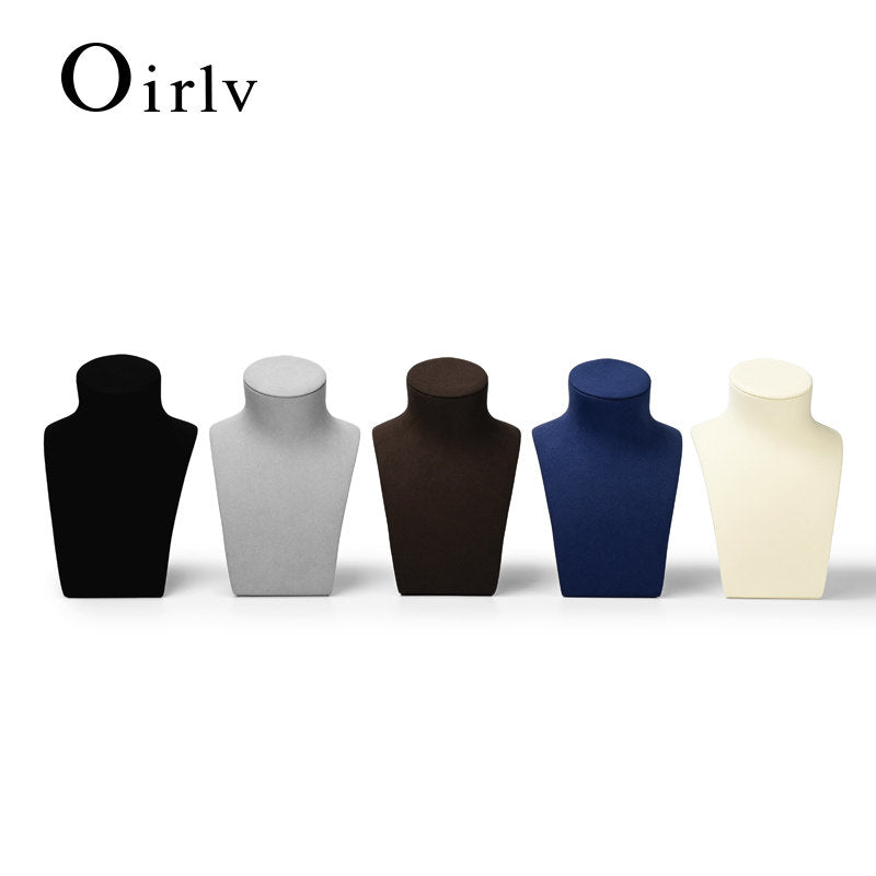OIRLV wholesale beige Microfiber jewelry display busts :RX091-92