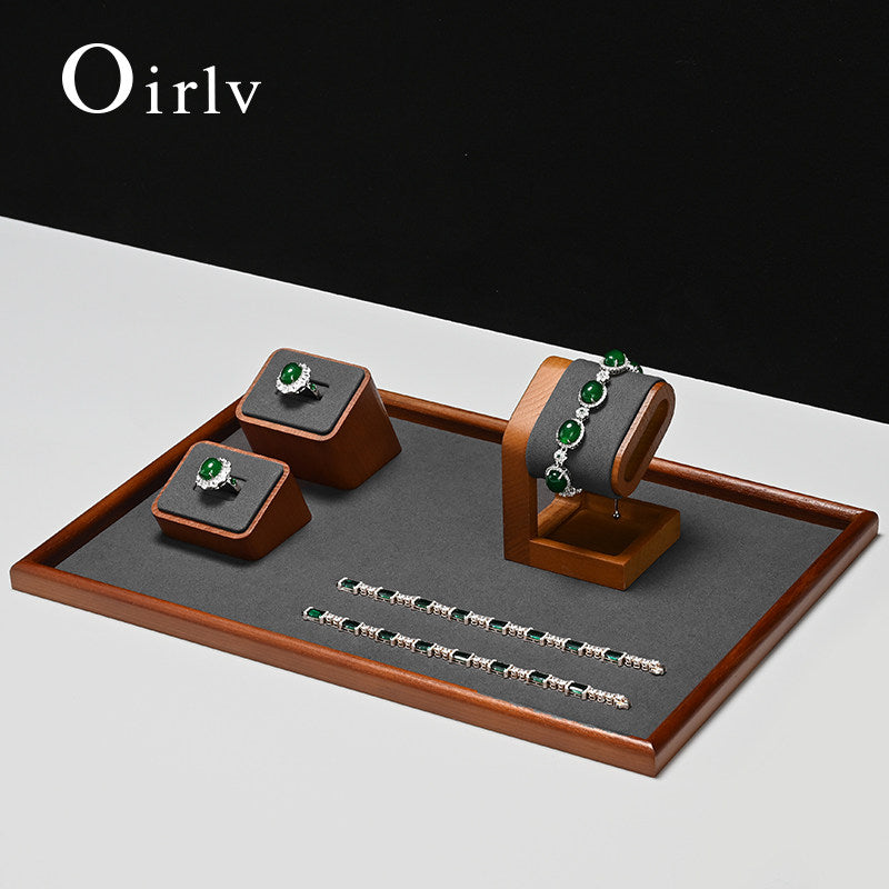 OIRLV Hot sale dark gray Solid wood Jewelry Display Plate : SM234