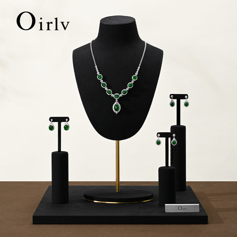 OIRLV factory black Microfiber fashion jewelry set:TT479