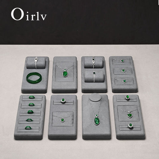 Dark Gray Rings Necklace Bracelet Jewelry Display Set TT239