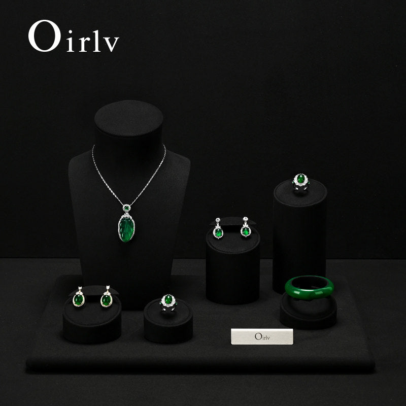 OIRLV wholesale beige Microfiber jewelry display busts :RX091-92
