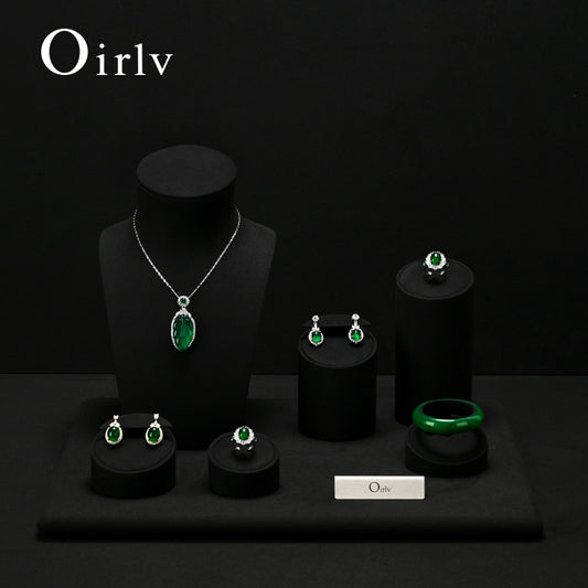 OIRLV wholesale beige Microfiber jewelry display busts :RX091-92