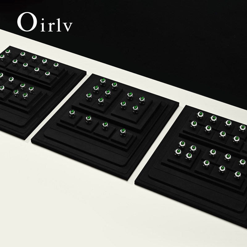 OIRLV wholesale Black Microfiber jewellery ring display:TT417