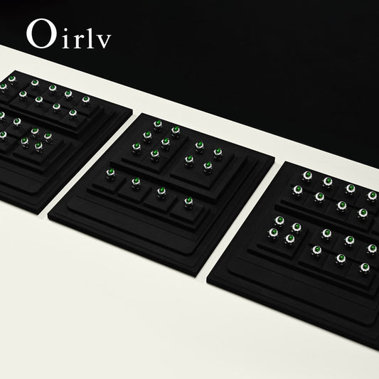 OIRLV wholesale Black Microfiber jewellery ring display:TT417