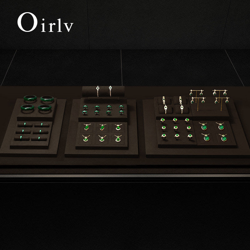 OIRLV Factory Coffee color Microfiber luxury jewellery display:TT401