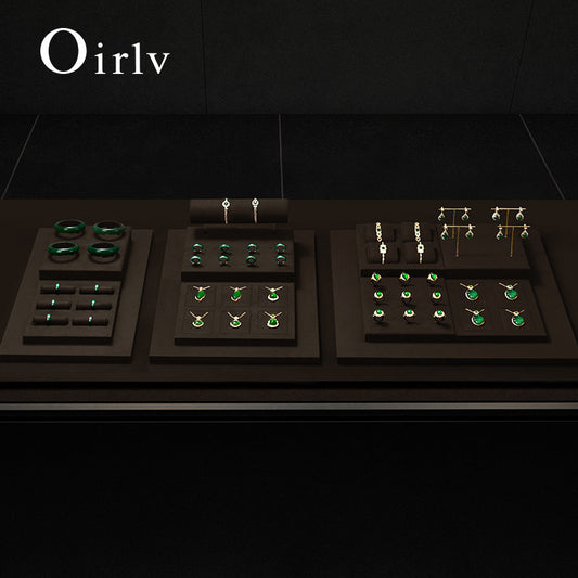 OIRLV Factory Coffee color Microfiber luxury jewellery display:TT401