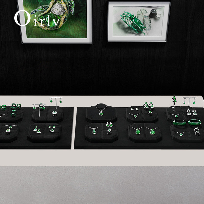 OIRLV New arrival Black Microfiber Jewelry display set:TT578