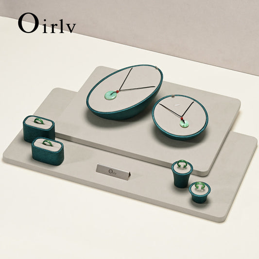 OIRLV new arrival beige microfiber leather jewelry display :TT456