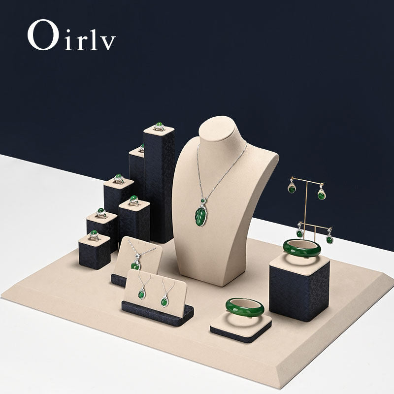 OIRLV factory beige Leather microfiber Jewelry combination set: TT460