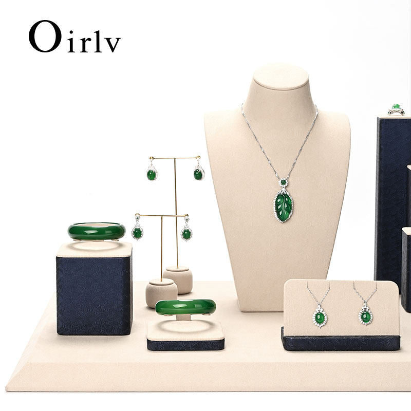 OIRLV factory beige Leather microfiber Jewelry combination set: TT460