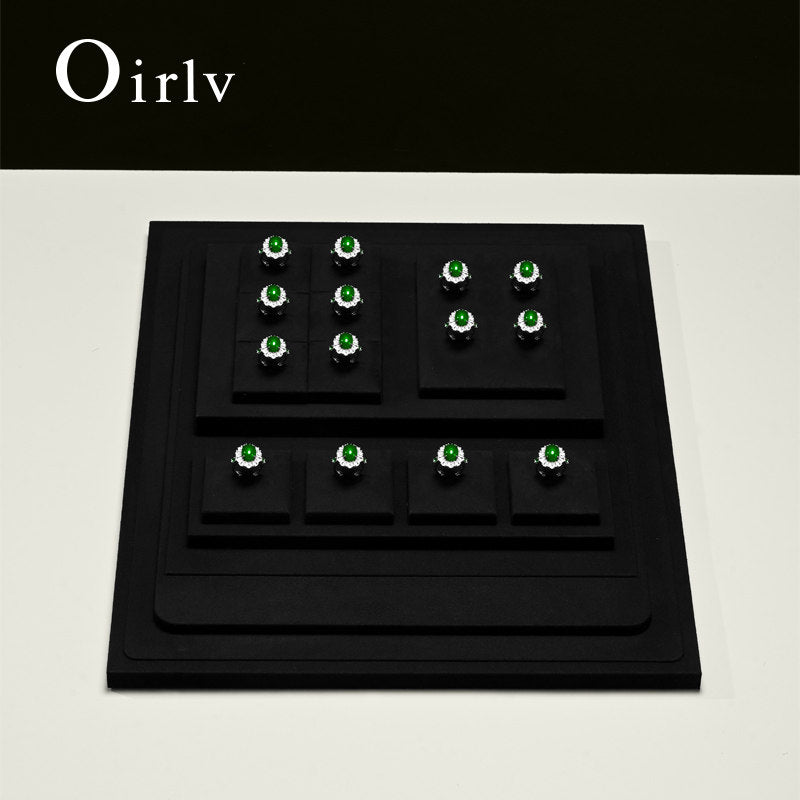 OIRLV wholesale Black Microfiber jewellery ring display:TT417