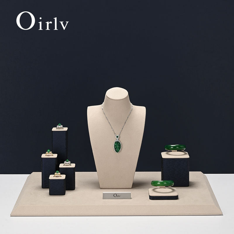 OIRLV factory beige Leather microfiber Jewelry combination set: TT460