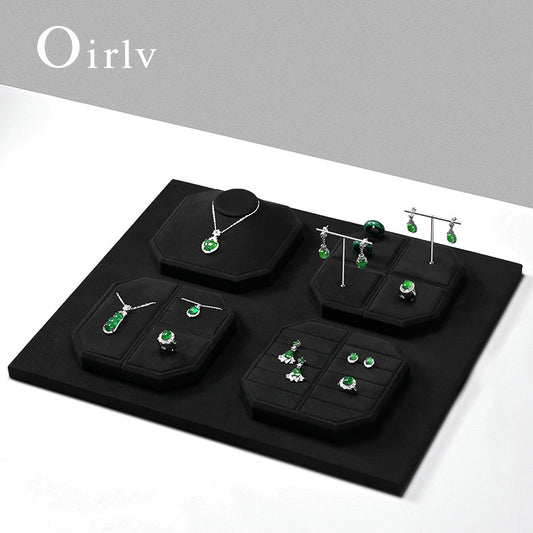 OIRLV New arrival Black Microfiber Jewelry display set:TT578
