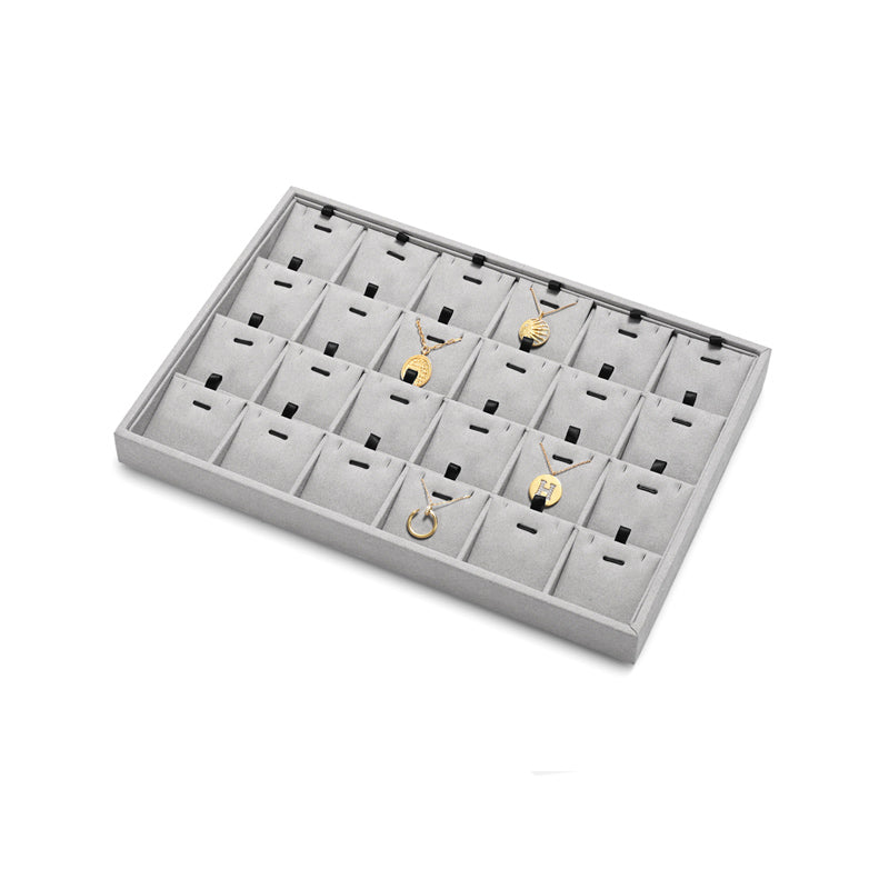 New Combination Gray Microfiber Jewelry Display Tray P170