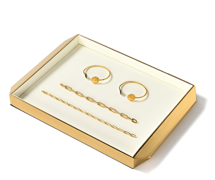 OIRLV Hot sale shiny gold metal Jewelry Display Plate : P209