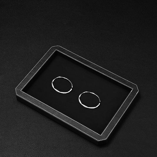 Octagon Luxury Black/Gray/Green Stitching Jewelry Display Tray P213