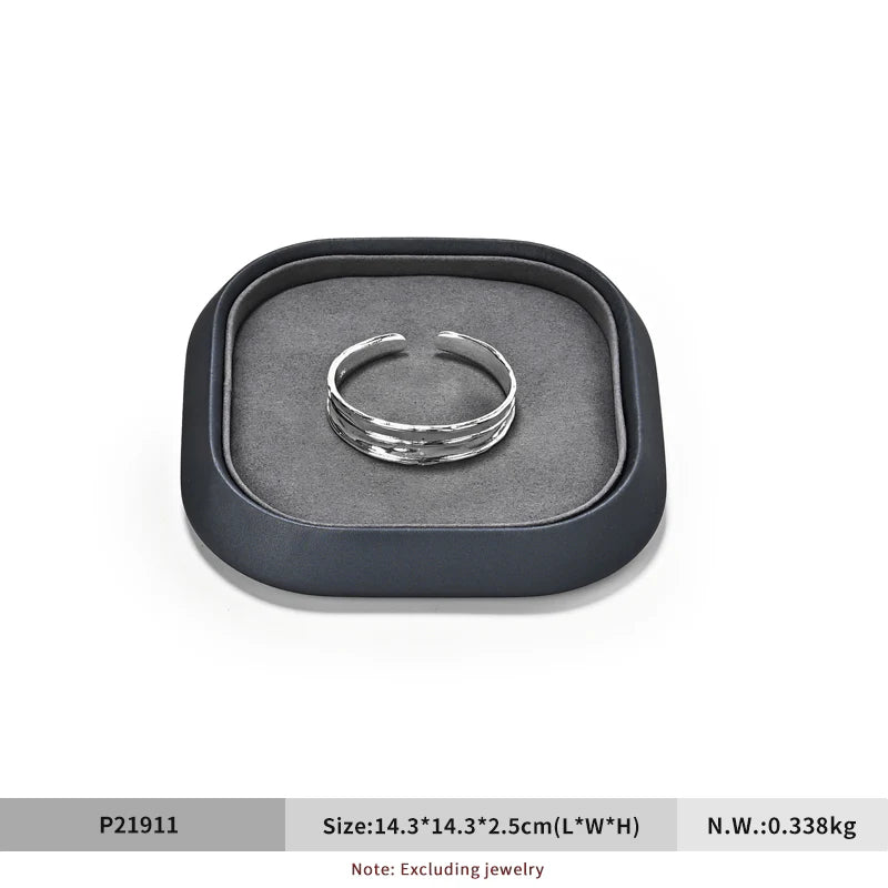 Factory Grey PU Leather Jewelry Display Plate P219