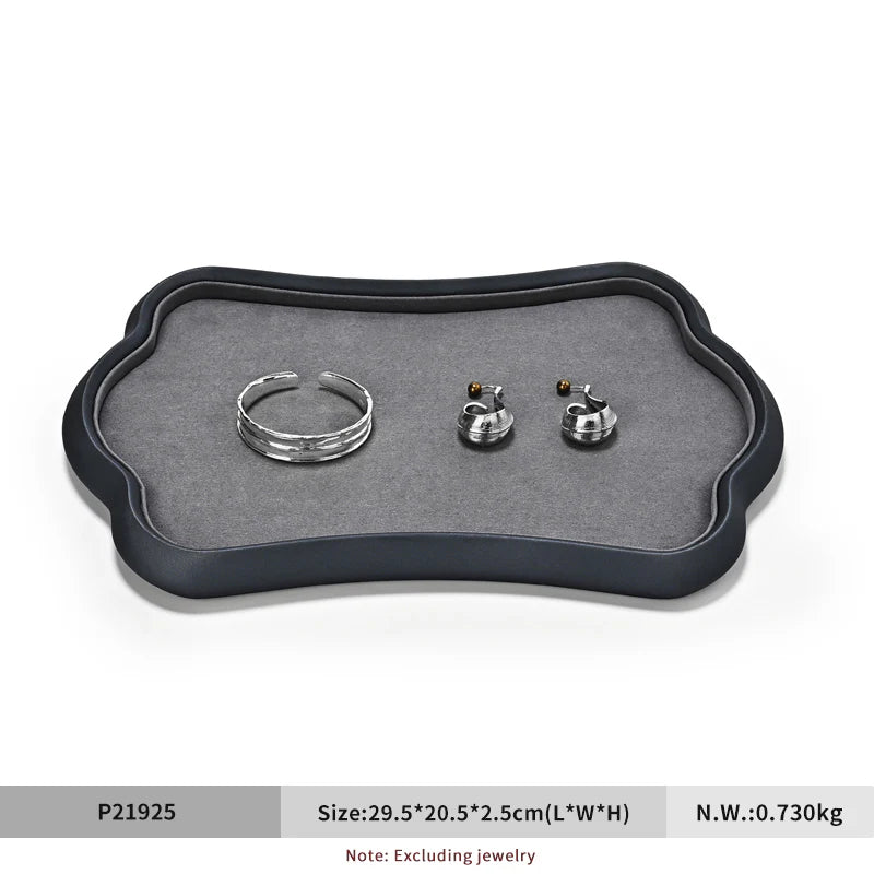 Factory Grey PU Leather Jewelry Display Plate P219