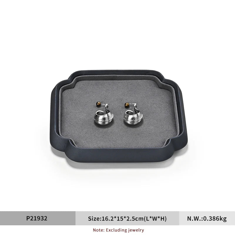 Factory Grey PU Leather Jewelry Display Plate P219