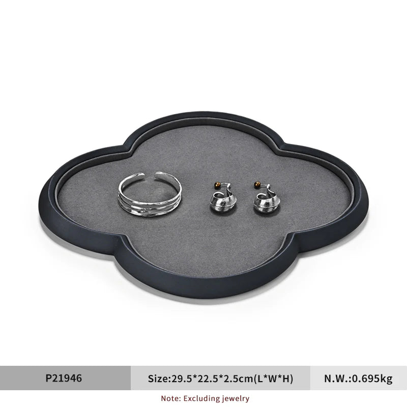 Factory Grey PU Leather Jewelry Display Plate P219