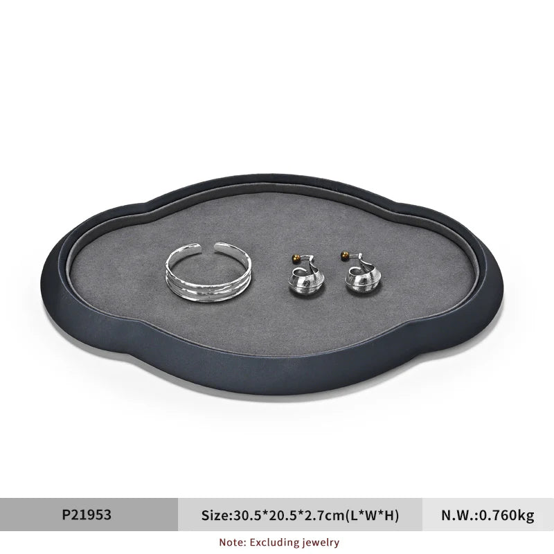 Factory Grey PU Leather Jewelry Display Plate P219