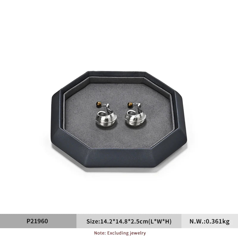 Factory Grey PU Leather Jewelry Display Plate P219
