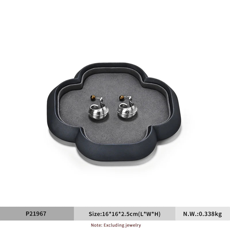 Factory Grey PU Leather Jewelry Display Plate P219
