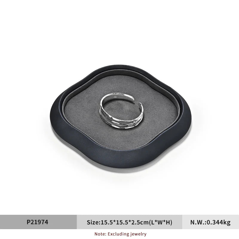 Factory Grey PU Leather Jewelry Display Plate P219