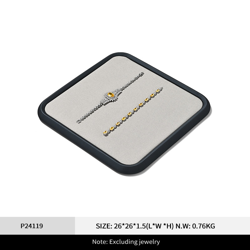 OIRLV Fashion PU Leather Velvet Jewelry Display Plate : P241