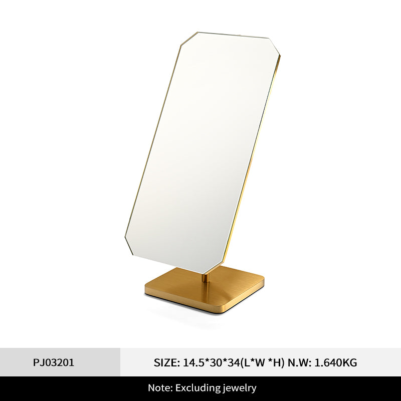 OIRLV Multi-Purpose 180-Degree Rotating Brushed Metal Mirror PJ032