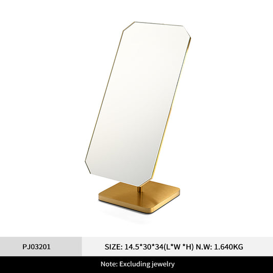 OIRLV Multi-Purpose 180-Degree Rotating Brushed Metal Mirror PJ032