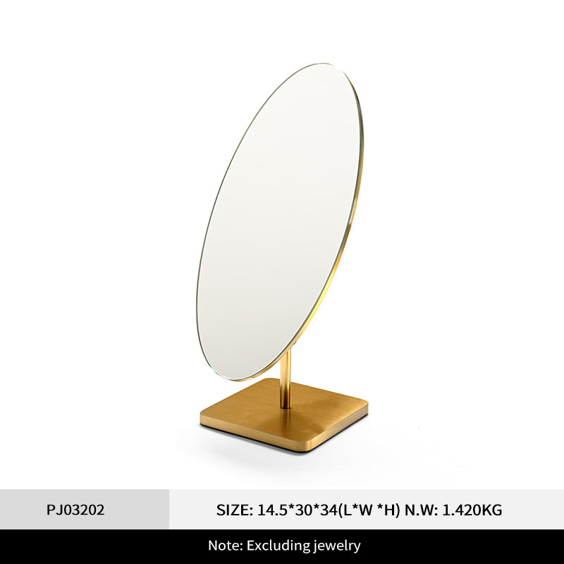 OIRLV Multi-Purpose 180-Degree Rotating Brushed Metal Mirror PJ032
