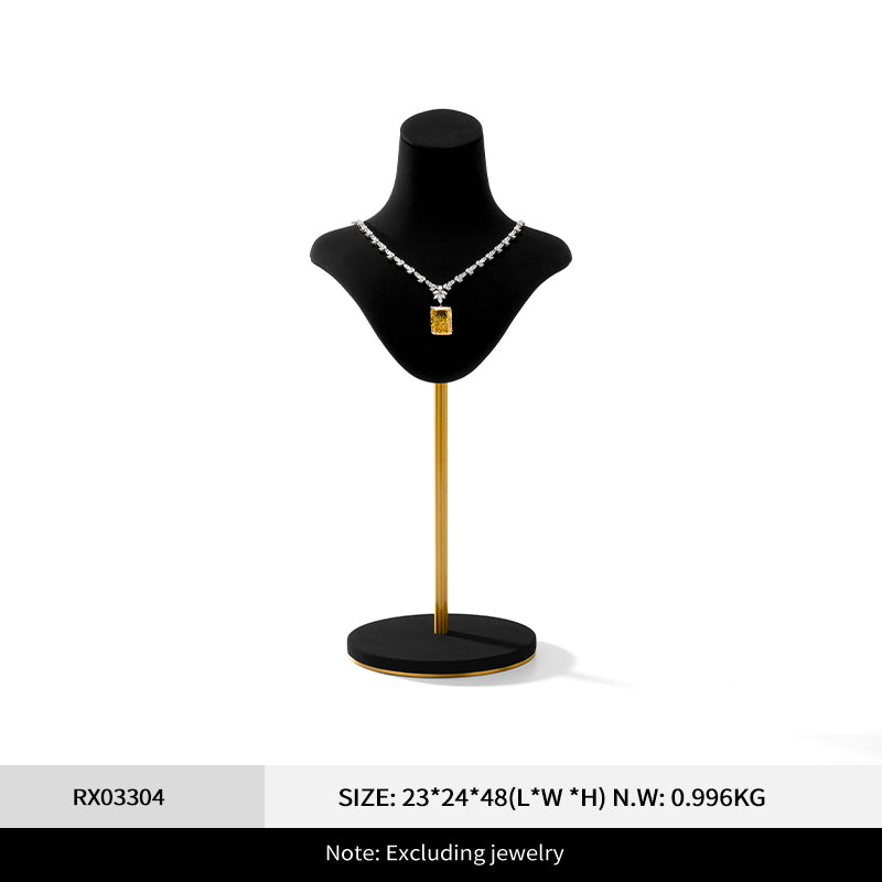 Metal PU Leather Necklace Bust Jewelry Display RX033