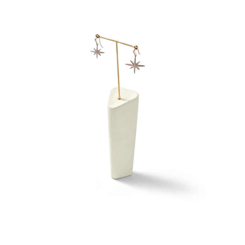 Beige Microfiber Earrings Ring Jewelry Display Set TT339