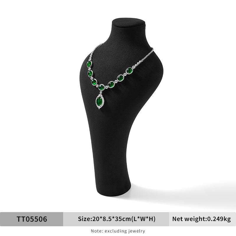 Black Microfiber Jewelry Showcase Display Set TT055
