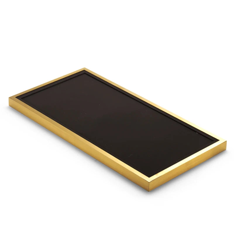OIRLV Metal frame jewelry display set with black leather TT066