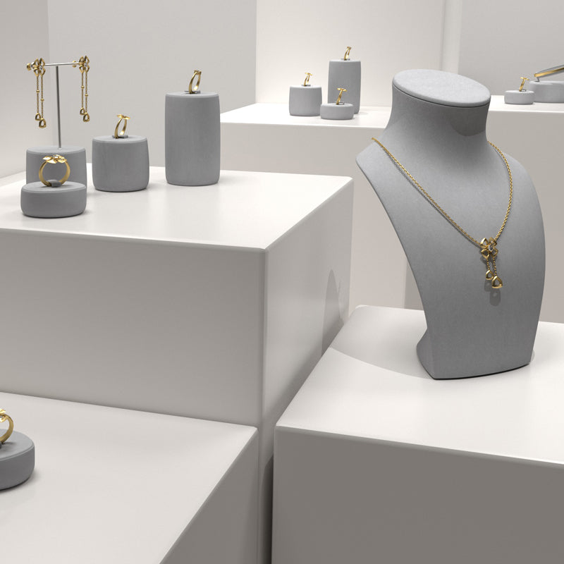 Gray Microfiber Jewelry Set TT106