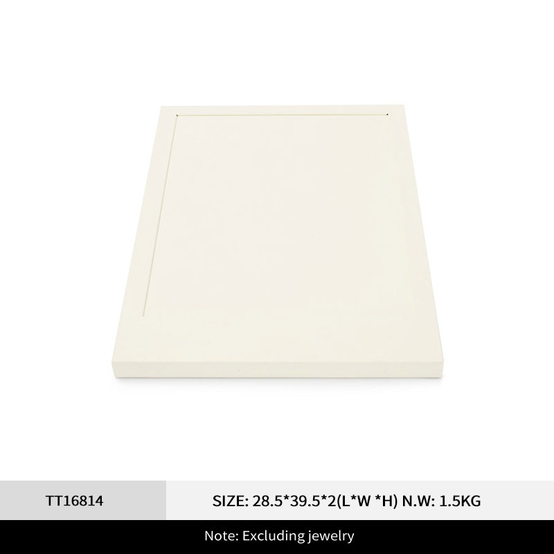 Beige Microfiber Ring Necklace Jewelry Display Set TT168