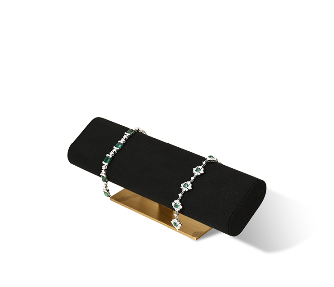 Black Microfiber Ring Necklace Watch Jewelry Display Set TT192