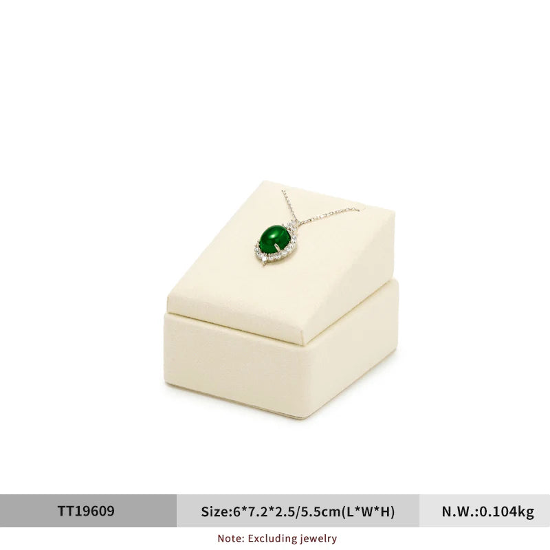 Beige Microfiber Ring Earring Necklace Watch Jewelry Display Set TT196